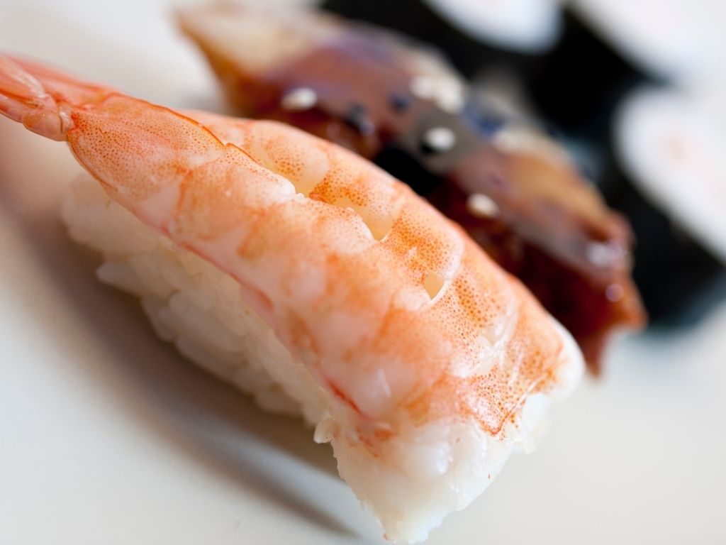 Shrimp (Ebi) nigiri sushi